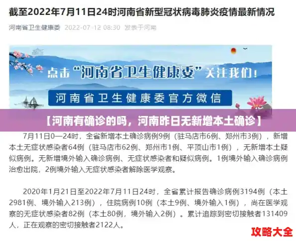 【河南有确诊的吗，河南昨日无新增本土确诊】