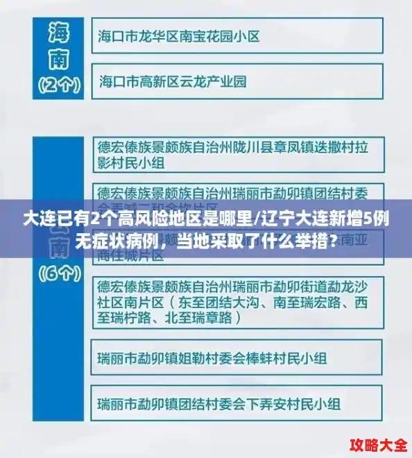 大连已有2个高风险地区是哪里/辽宁大连新增5例无症状病例，当地采取了什么举措？
