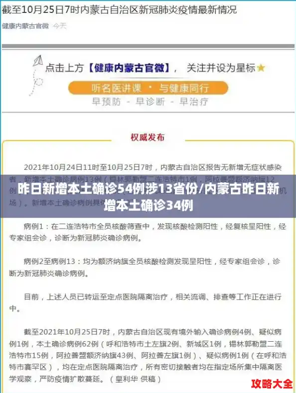 昨日新增本土确诊54例涉13省份/内蒙古昨日新增本土确诊34例 昨日新增本土确诊54例涉13省份/内蒙古昨日新增本土确诊34例