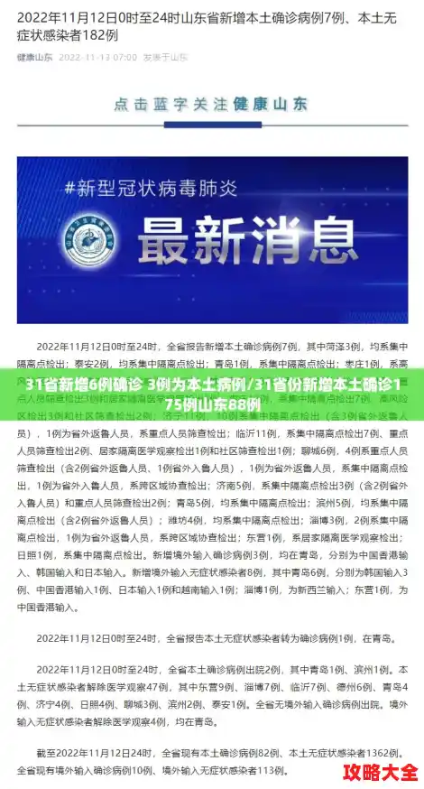 31省新增6例确诊 3例为本土病例/31省份新增本土确诊175例山东88例