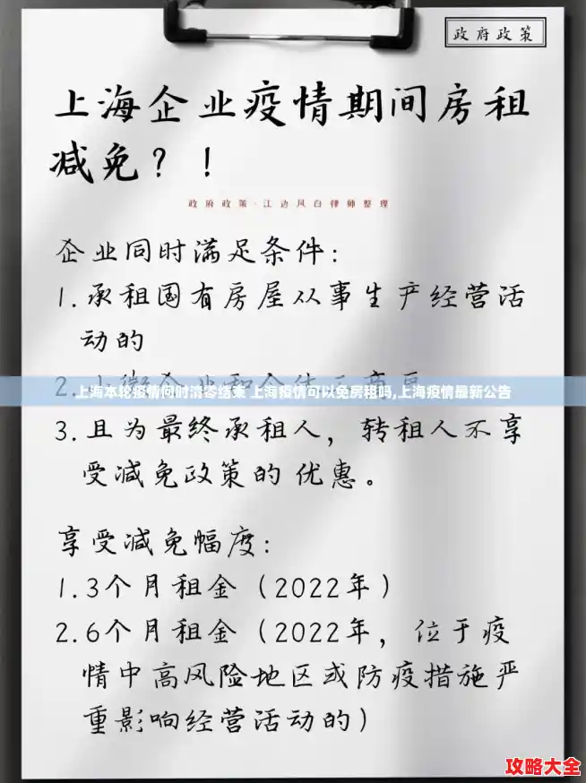 上海本轮疫情何时清零结束 上海疫情可以免房租吗,上海疫情最新公告