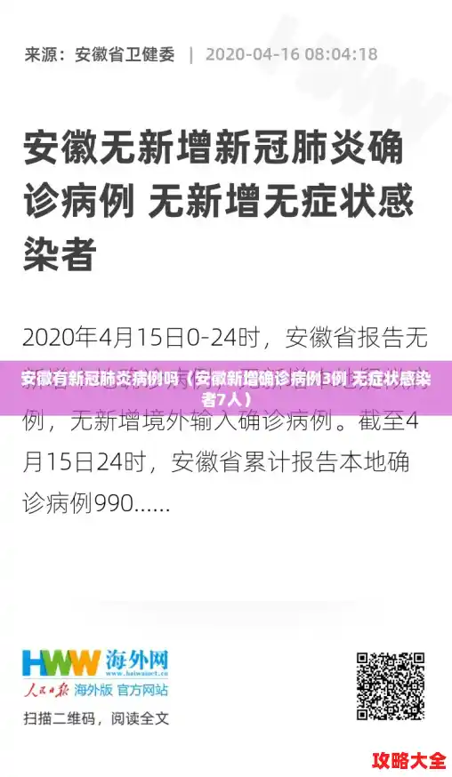 安徽有新冠肺炎病例吗（安徽新增确诊病例3例 无症状感染者7人）