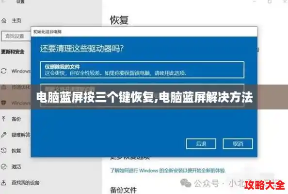 电脑蓝屏按三个键恢复,电脑蓝屏解决方法