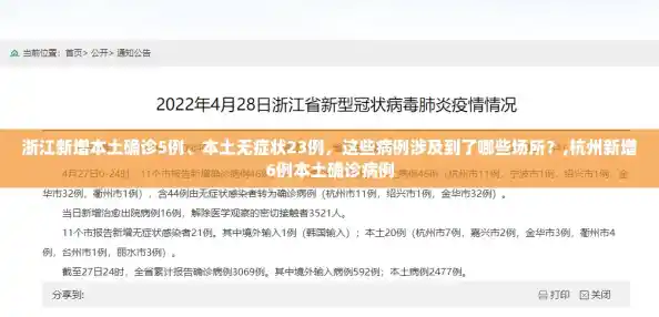 浙江新增本土确诊5例、本土无症状23例，这些病例涉及到了哪些场所？,杭州新增6例本土确诊病例