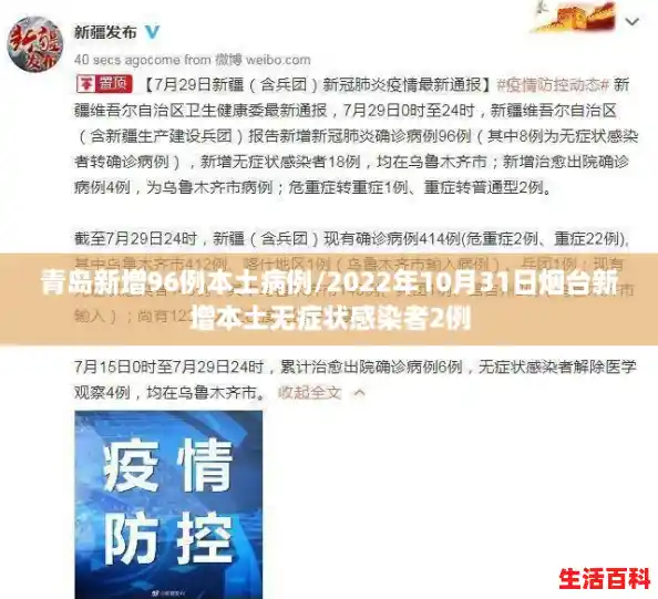 青岛新增96例本土病例/2022年10月31日烟台新增本土无症状感染者2例