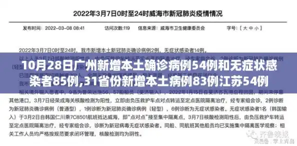 10月28日广州新增本土确诊病例54例和无症状感染者85例,31省份新增本土病例83例江苏54例