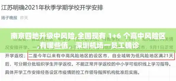南京四地升级中风险,全国现有 1+6 个高中风险区,有哪些值，深圳机场一员工确诊
