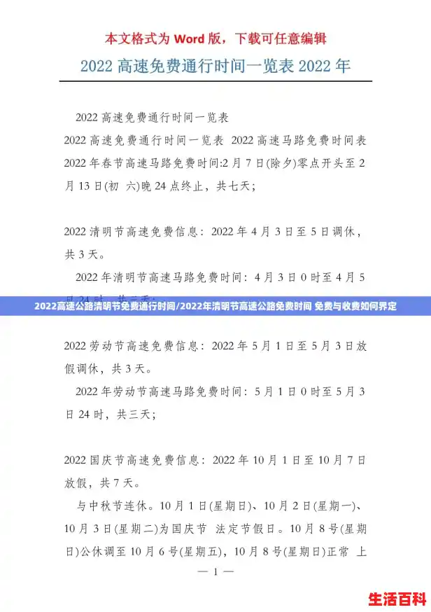 2022高速公路清明节免费通行时间/2022年清明节高速公路免费时间 免费与收费如何界定 2022高速公路清明节免费通行时间/2022年清明节高速公路免费时间 免费与收费如何界定
