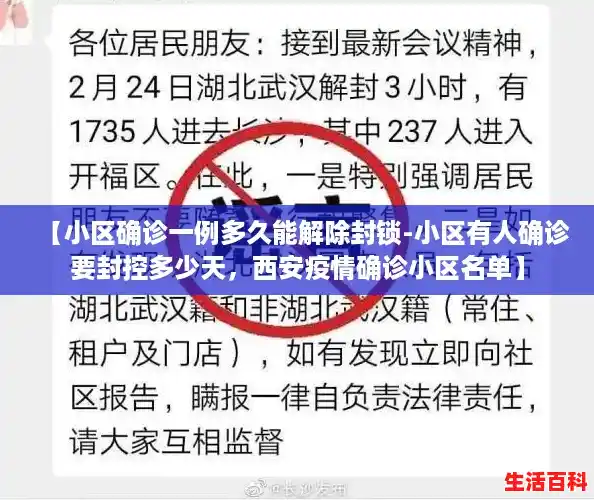 【小区确诊一例多久能解除封锁-小区有人确诊要封控多少天，西安疫情确诊小区名单】