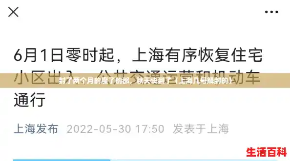 封了两个月的魔了的都，秋天快到了（上海几号解封的）