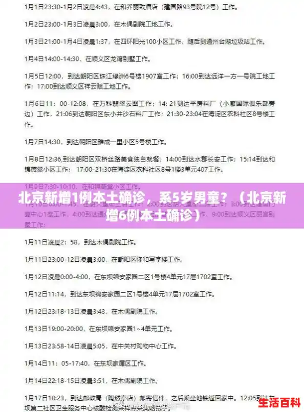 北京新增1例本土确诊，系5岁男童？（北京新增6例本土确诊）