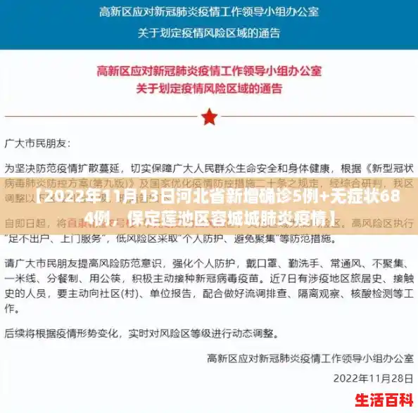 【2022年11月13日河北省新增确诊5例+无症状684例,保定莲池区容城城肺炎疫情】 【2022年11月13日河北省新增确诊5例+无症状684例,保定莲池区容城城肺炎疫情】