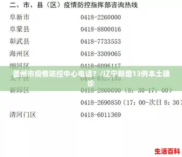盖州市疫情防控中心电话？/辽宁新增13例本土确诊