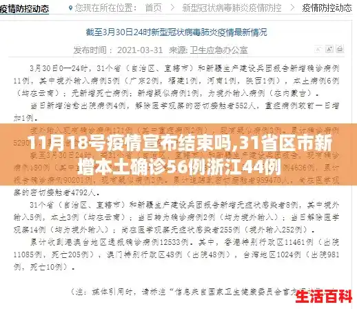 11月18号疫情宣布结束吗,31省区市新增本土确诊56例浙江44例