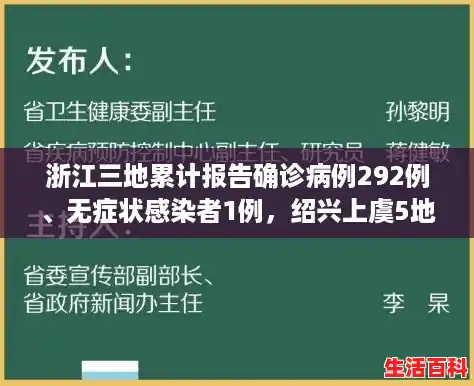 浙江三地累计报告确诊病例292例、无症状感染者1例，绍兴上虞5地调整为高风险地区/浙江绍兴疫情最新情况
