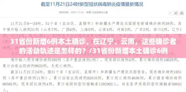 31省份新增6例本土确诊，在辽宁、云南，这些确诊者的活动轨迹是怎样的？/31省份新增本土确诊6例