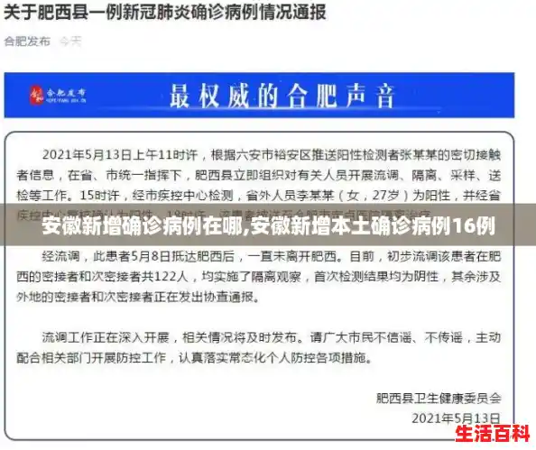 安徽新增确诊病例在哪,安徽新增本土确诊病例16例