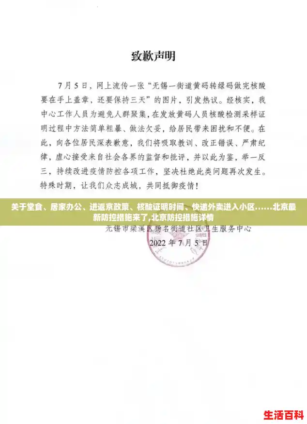 关于堂食、居家办公、进返京政策、核酸证明时间、快递外卖进入小区……北京最新防控措施来了,北京防控措施详情 关于堂食、居家办公、进返京政策、核酸证明时间、快递外卖进入小区……北京最新防控措施来了,北京防控措施详情
