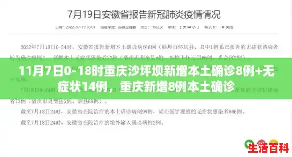 11月7日0-18时重庆沙坪坝新增本土确诊8例+无症状14例，重庆新增8例本土确诊