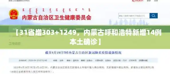 【31省增303+1249,内蒙古呼和浩特新增14例本土确诊】 【31省增303+1249,内蒙古呼和浩特新增14例本土确诊】