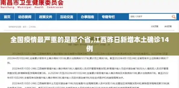 全国疫情最严重的是那个省,江西昨日新增本土确诊14例 全国疫情最严重的是那个省,江西昨日新增本土确诊14例