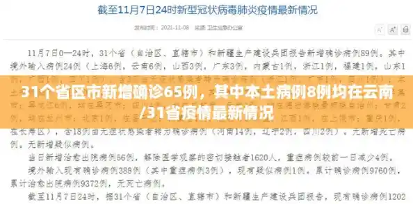 31个省区市新增确诊65例,其中本土病例8例均在云南/31省疫情最新情况 31个省区市新增确诊65例,其中本土病例8例均在云南/31省疫情最新情况