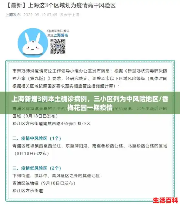 上海新增3例本土确诊病例，三小区列为中风险地区/香梅花园一期疫情