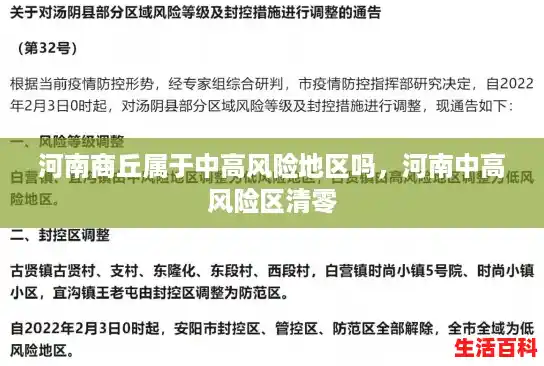 河南商丘属于中高风险地区吗，河南中高风险区清零