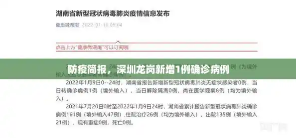 防疫简报，深圳龙岗新增1例确诊病例