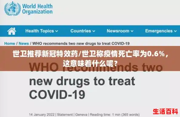 世卫推荐新冠特效药/世卫称疫情死亡率为0.6%，这意味着什么呢？