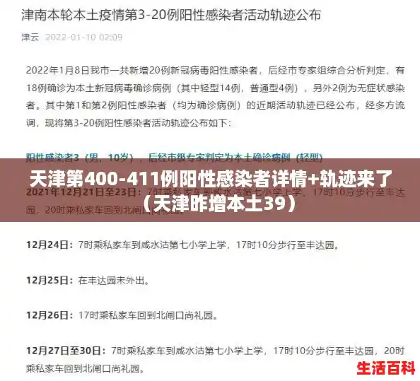 天津第400-411例阳性感染者详情+轨迹来了（天津昨增本土39）