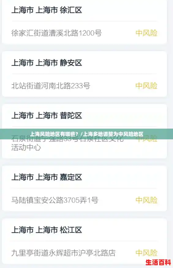 上海风险地区有哪些？/上海多地调整为中风险地区