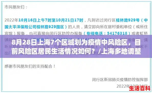 8月28日上海7个区域划为疫情中风险区，目前风险区居民生活情况如何？/上海多地调整为中风险地区