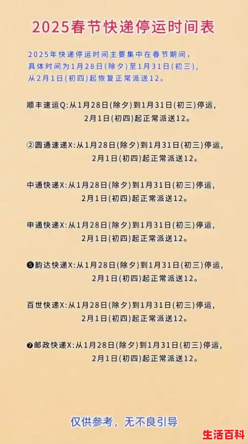 快递什么时候放假停运2025年/2025年的放假安排